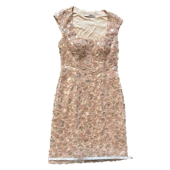 Sue Wong Cocktail Dress Embellished with Sequins Women’s Size 6 Champagne/Blush - Picture 8 of 12